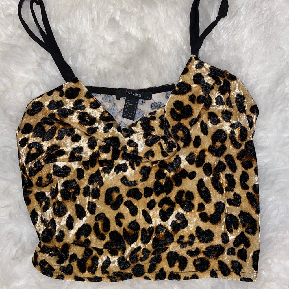 BMWT leapord print velvet tank size small